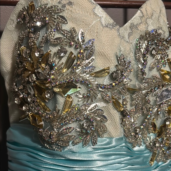 Graduation Prom lace blue Dress - Picture 2 of 16